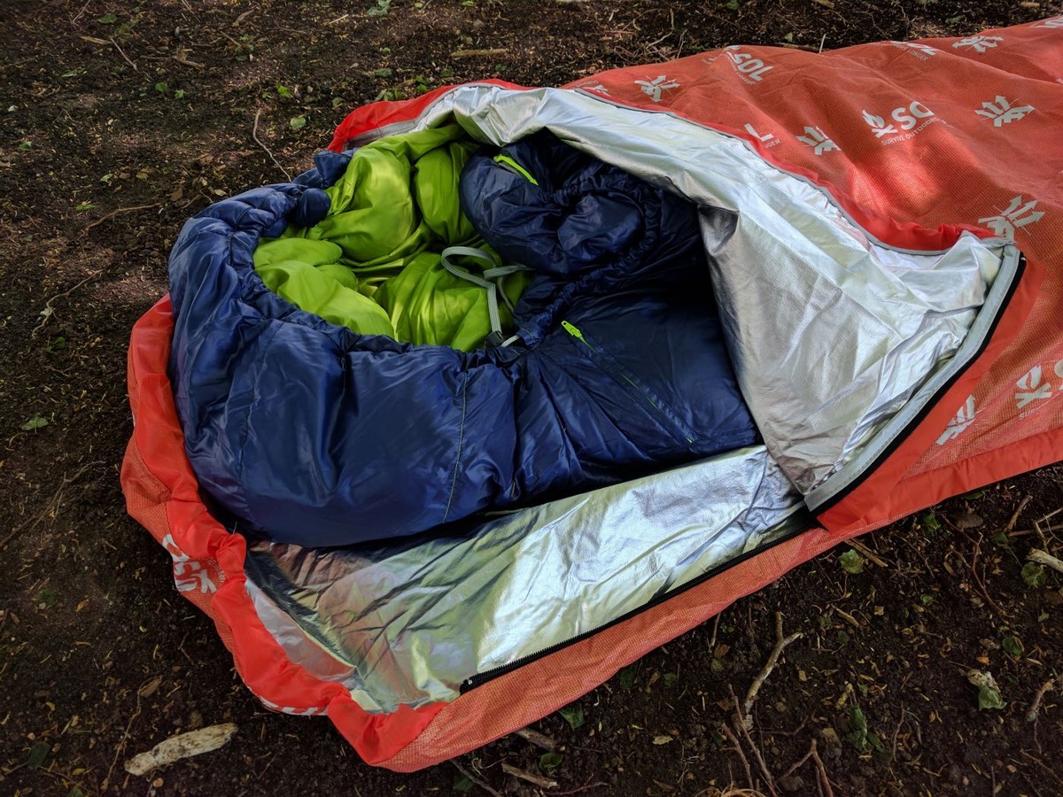 emergency bag for the outdoors, sleeping bag