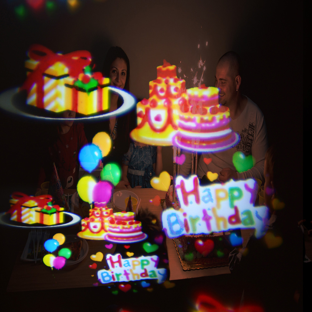 party fun led projector for the celebration projection of happy birthday balloons