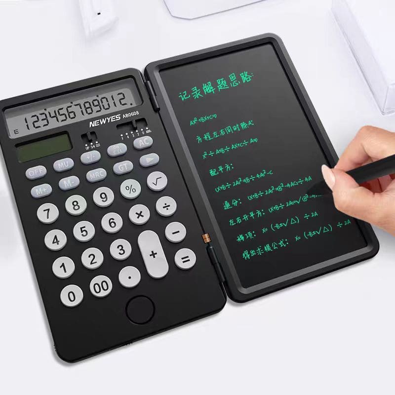 Calculator with an LCD panel as a notepad notebook