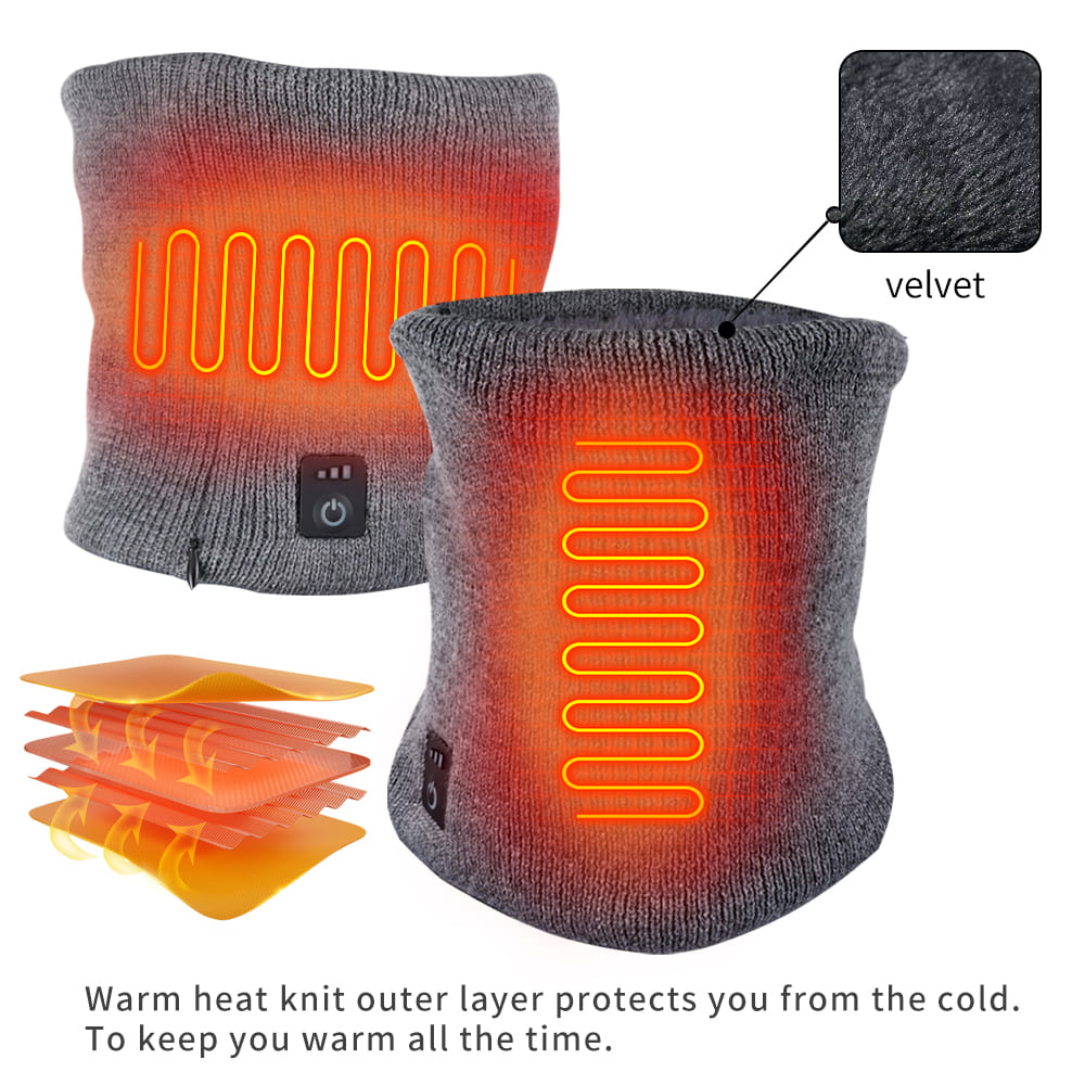 outdoor electric neck scarf warmer heated by battery