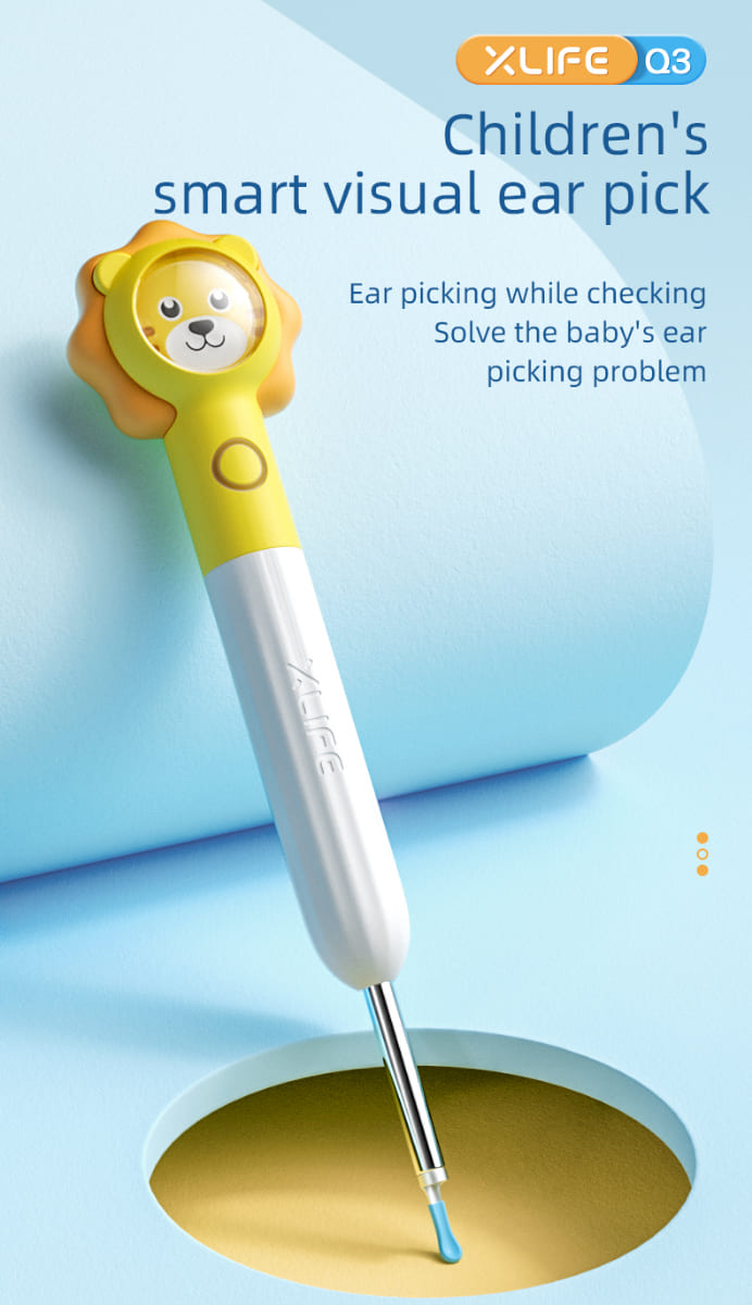 kids Ear cleaner with wifi connection for children with a camera in the ear