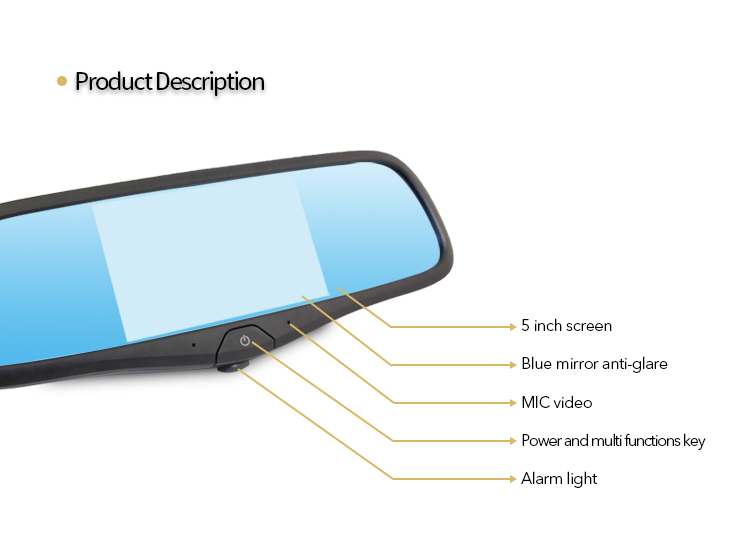 Multifunctional mirror with 5 "touch screen
