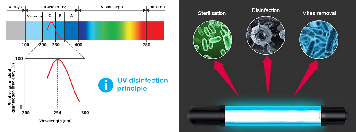 UV lights radiation wavelength