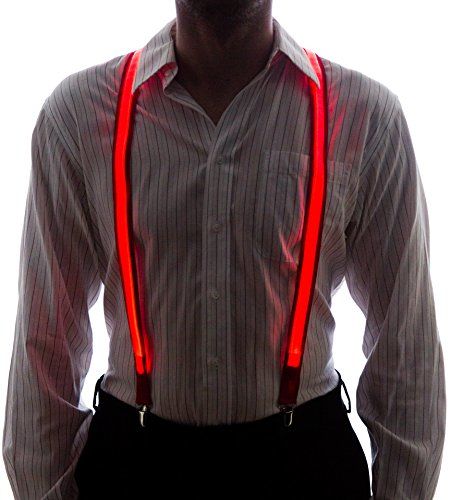 red shining men suspenders
