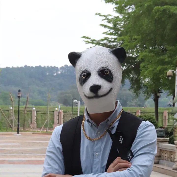 panda silicone mask face and head