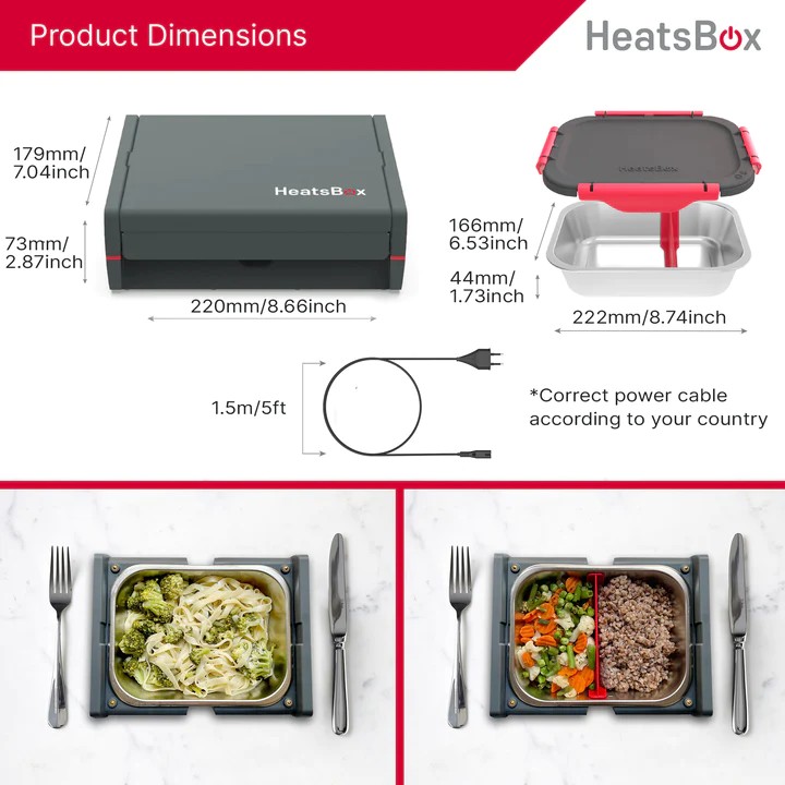 lunch box for food electrically heated food heatsbox pro
