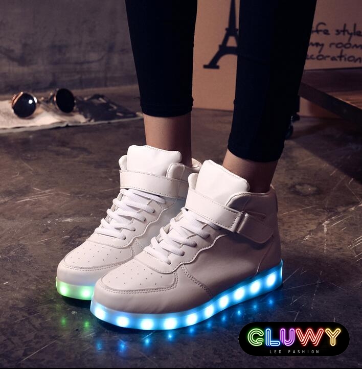 LED shining boots sneakers white