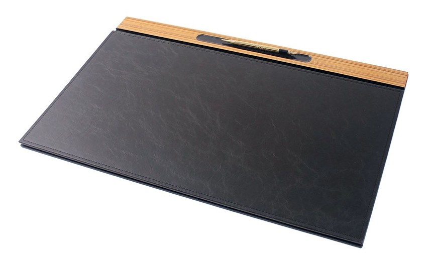 office writing pad luxury leather and wood