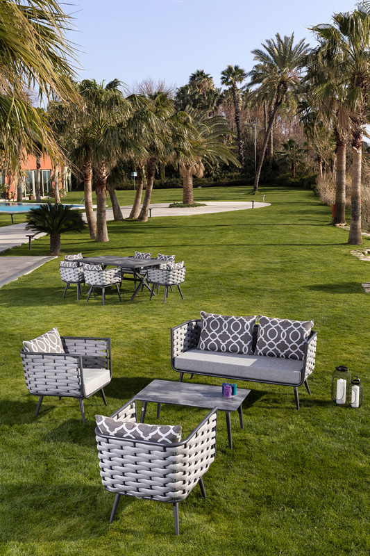 luxury garden sofa seating for the terrace set aluminum
