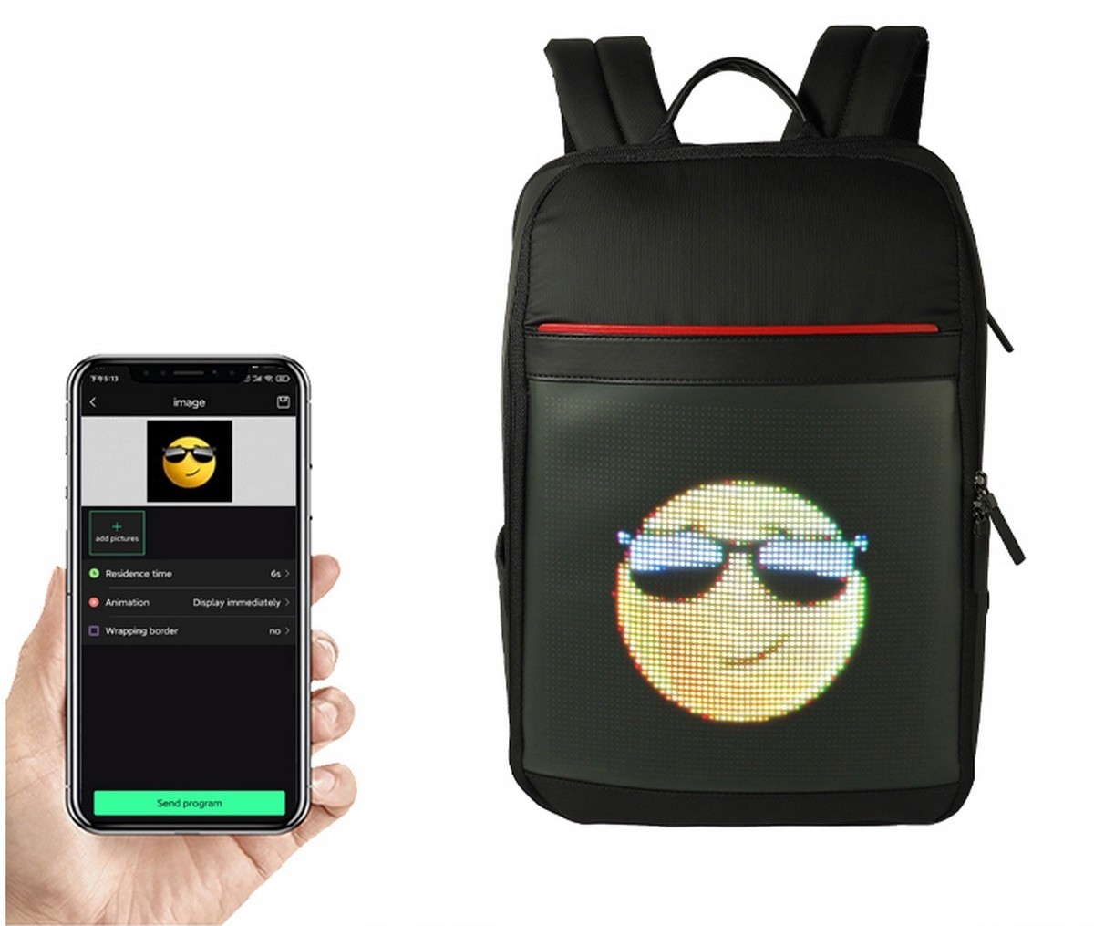 Huamade Led Display Screen Backpack For Men Women Smart Laptop Backpacks  Waterproof Bag Outdoor Walking Advertising Billboard Wifi Bags | Fruugo TR