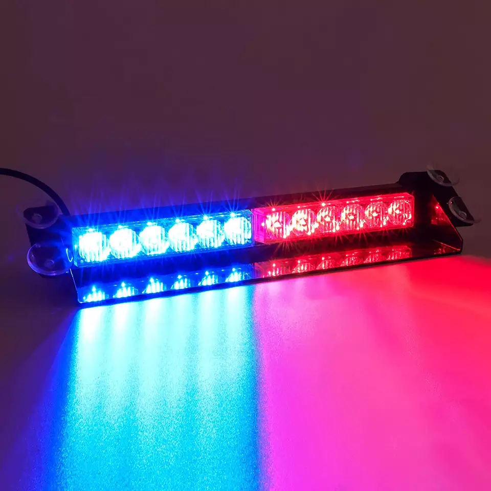 Flashing LED strobe beacons (lights) for the car with the possibility to change colors and flashing styles