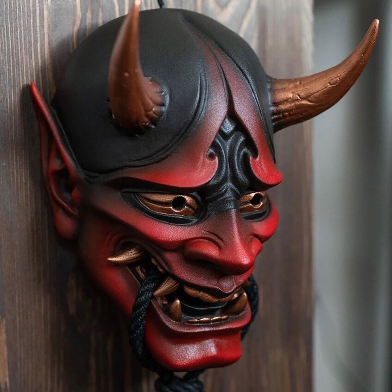 Japanese demon mask on the face carnival
