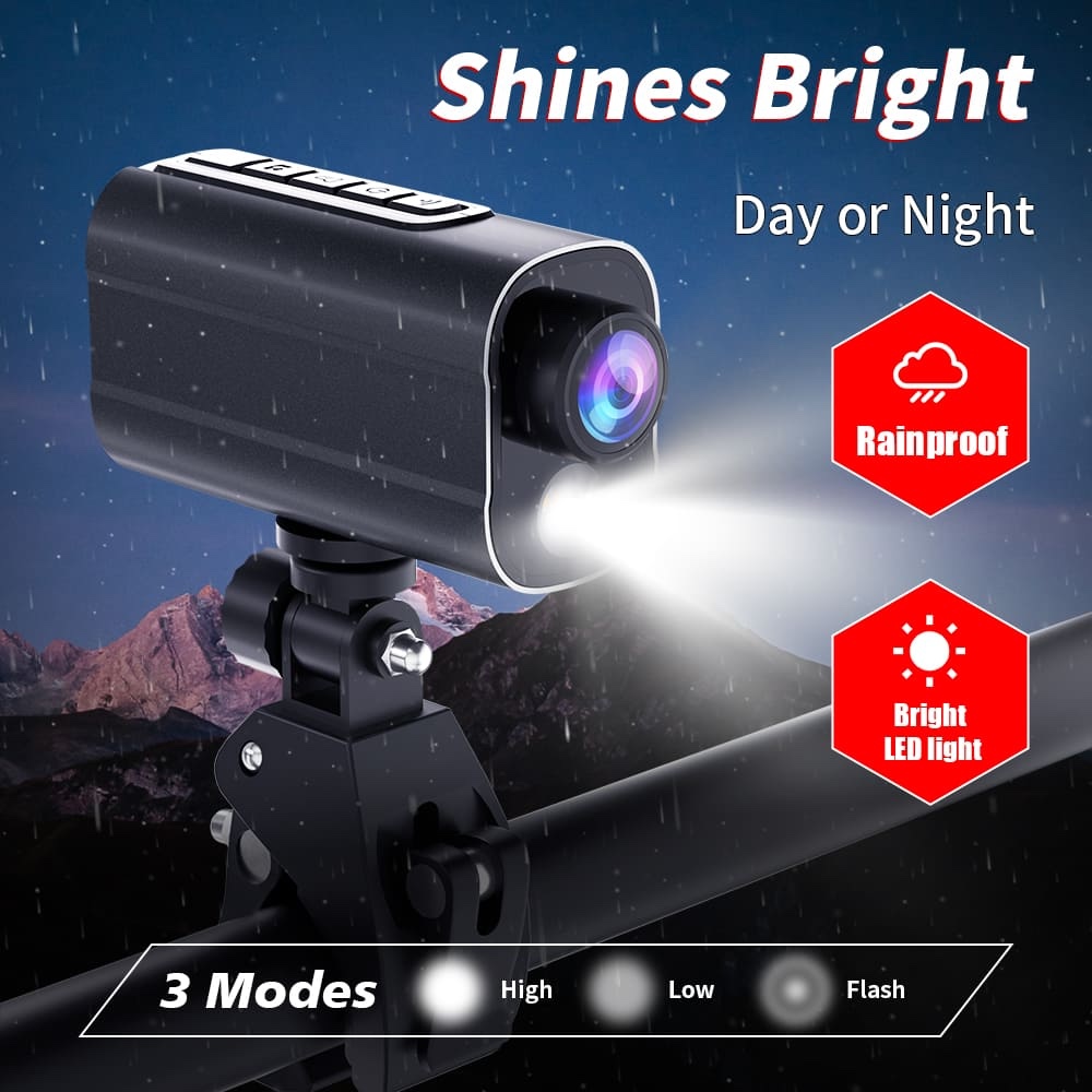 wifi Action bike camera with 3W LED light