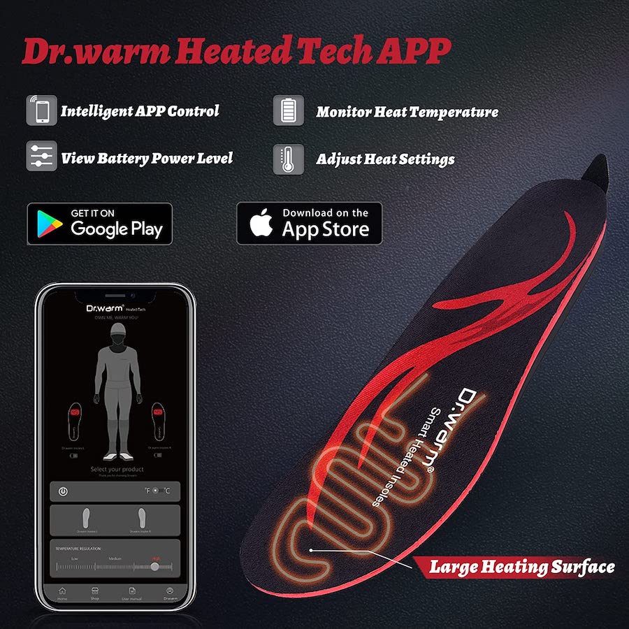 Wireless electric heated insoles for shoes