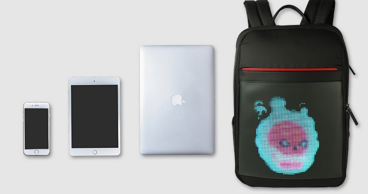 Led backpack with programmable display
