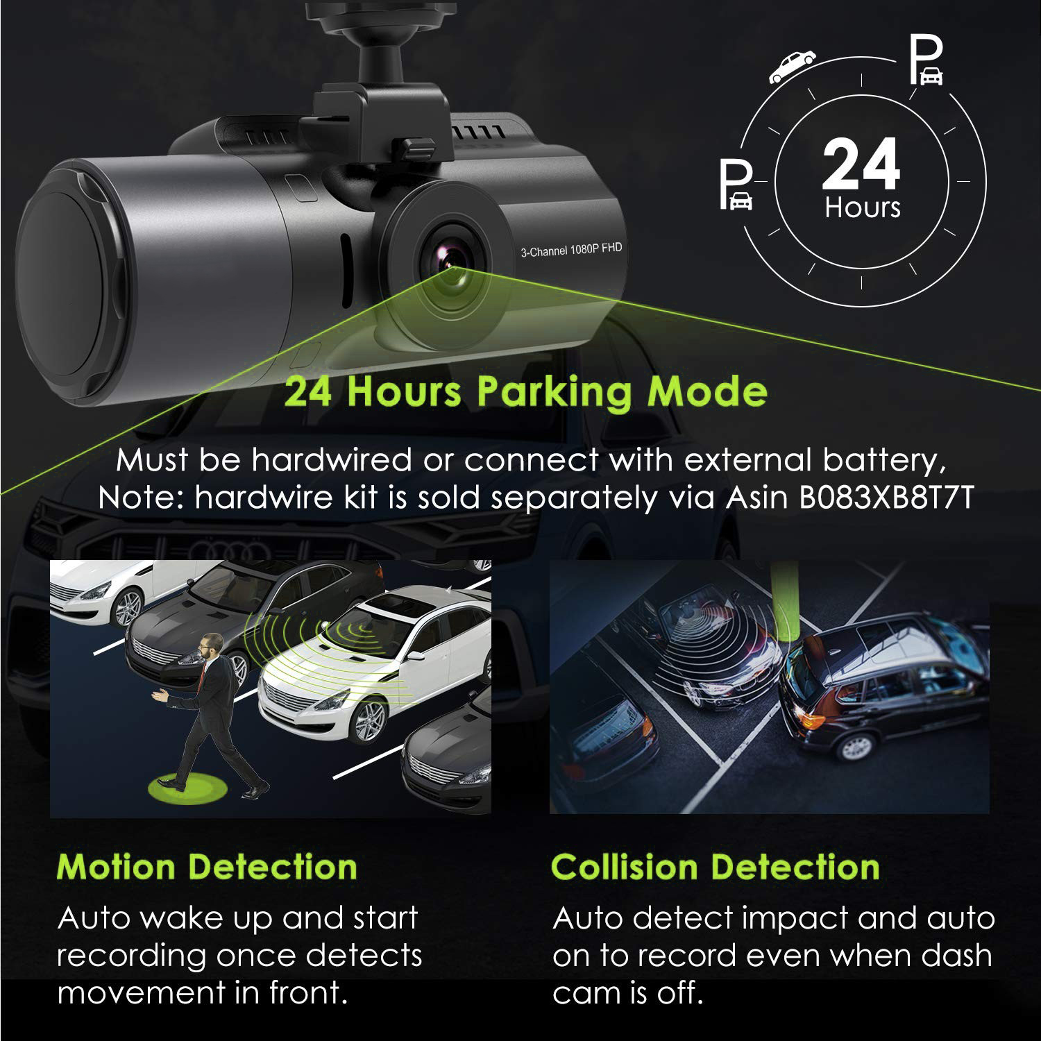 Car camera Profio S12 parking mode