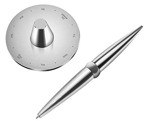 silver stainless steel pen with magnetic base