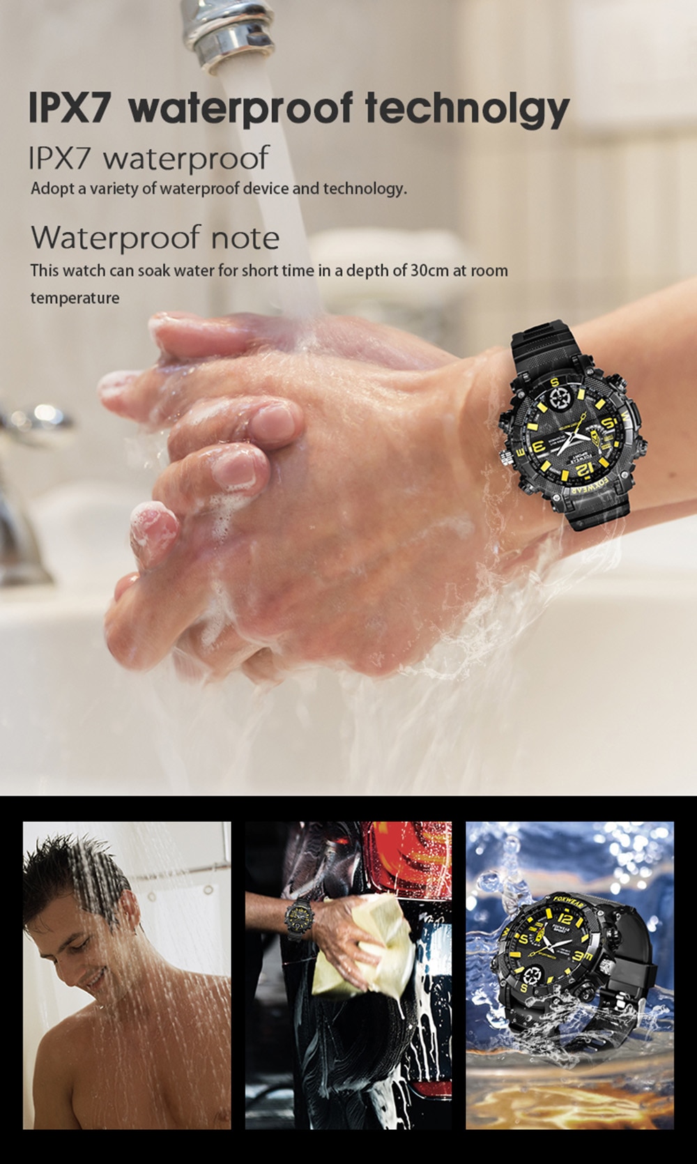 watch with waterproof IPX7 camera