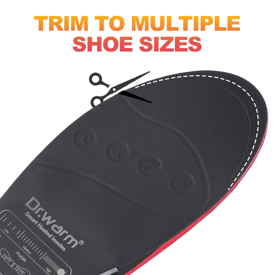 electric heated insoles cuttable