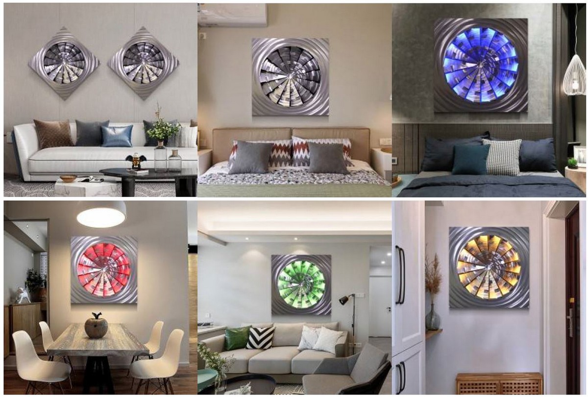 silver wall paintings with colour changing