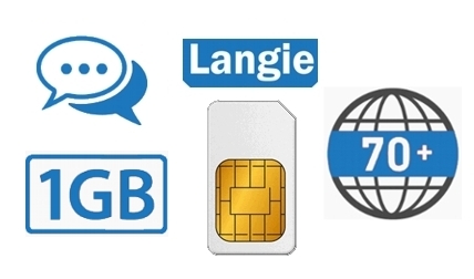 LANGIE Rechargeable SIM 1GB data for in 70 countries worlwide | Cool Mania