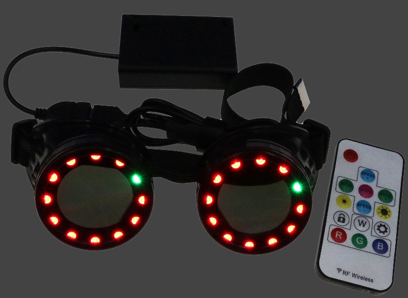 steampunk gothic glasses led rave party design