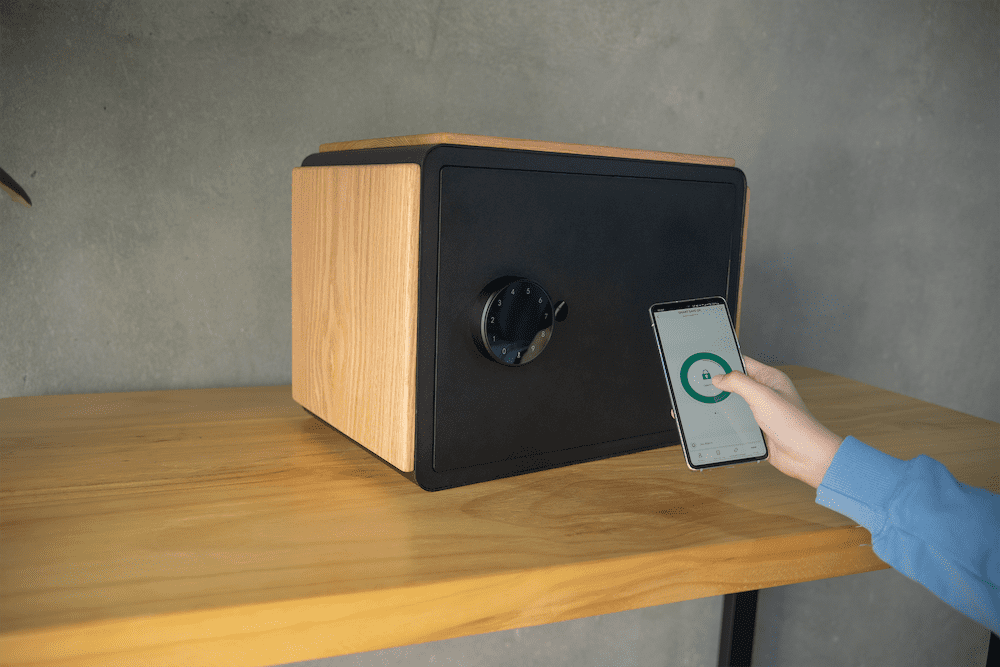 smart luxury smart safe made of wood app support