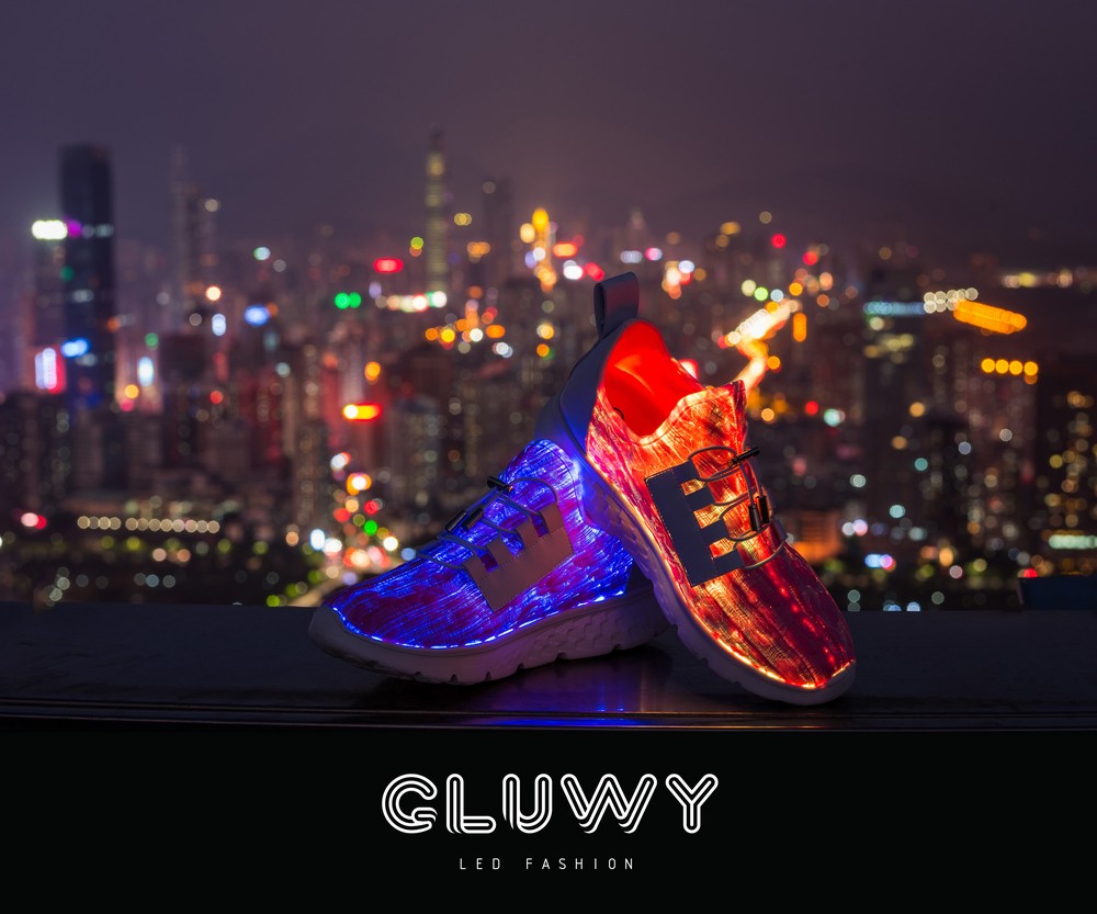 flashing LED gluwy sneakers
