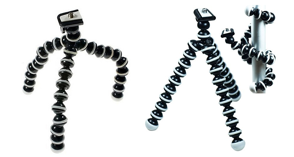 Flexible tripod with tripod adapter