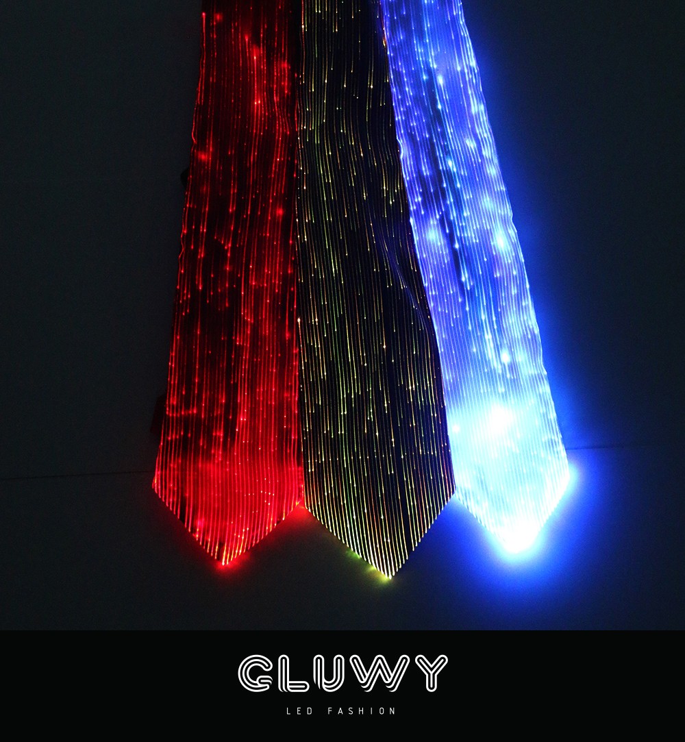 led light multi-colored tie
