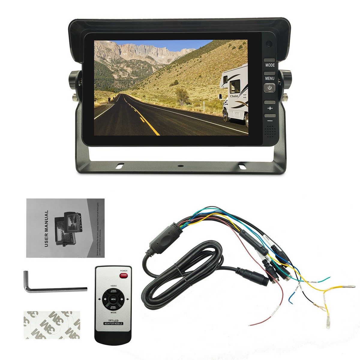 3 channel car monitor full hd resolution 7 inches