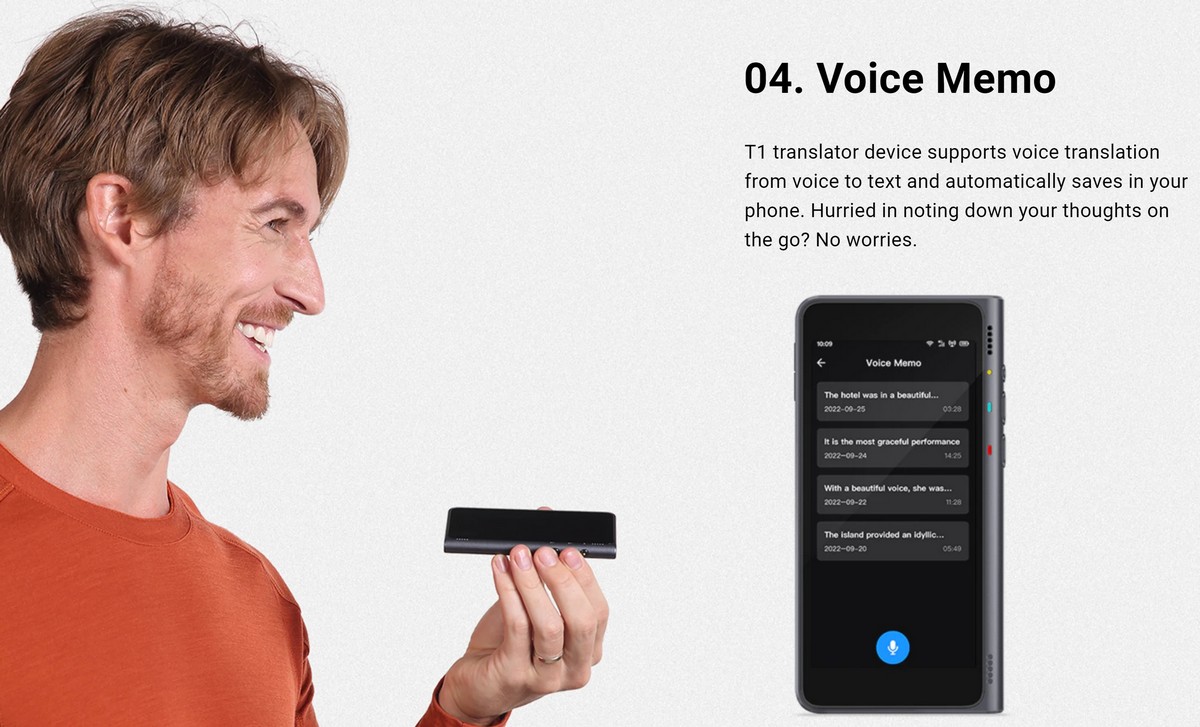 dictaphone voice recording translation into other languages
