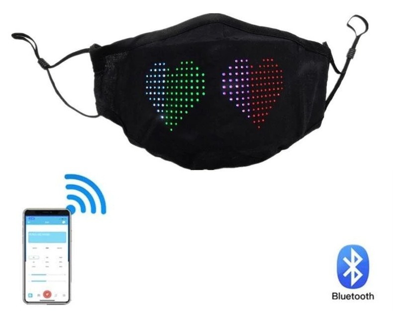 glowing smart mask with programmable display