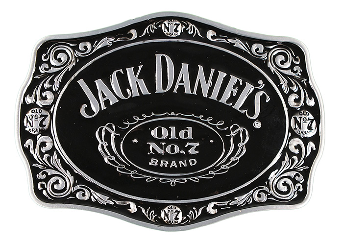 JACK DANIEL'S Classic Old No.7 Circular Black Belt Buckle Large Leather Belt 